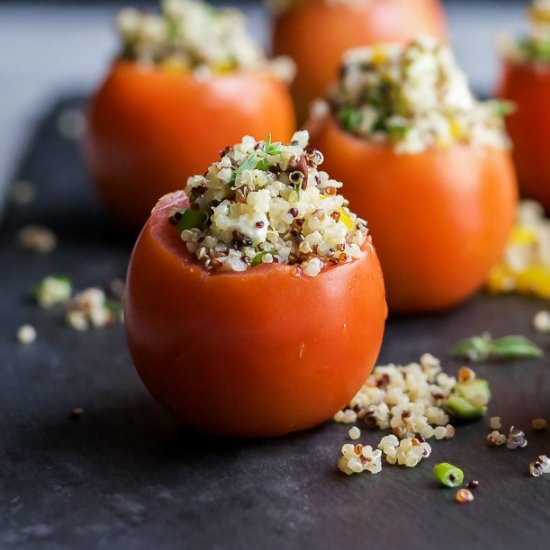 Mediterranean Quinoa Stuffed Tomato