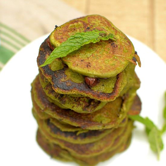 Mint Chocolate Blender Pancakes