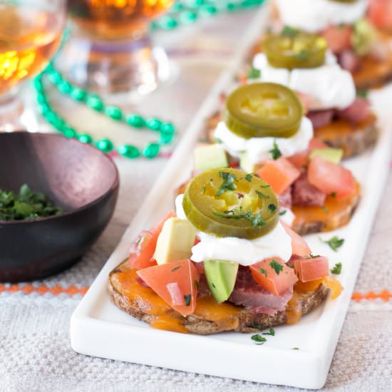 Irish Corned Beef Nacho Bites