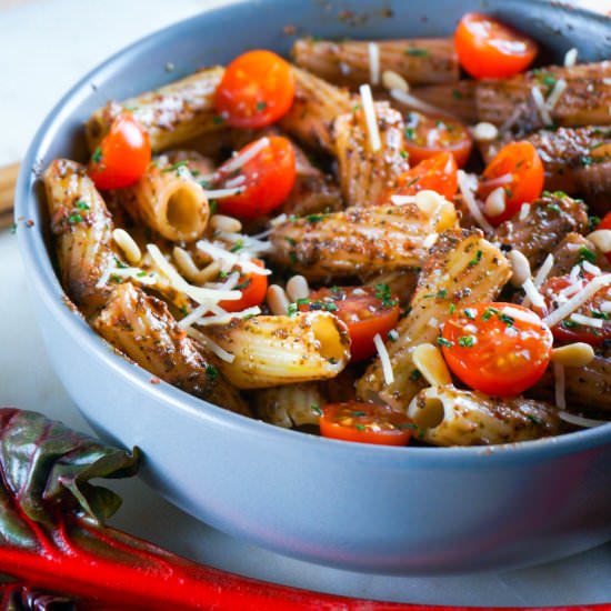 Swiss Chard Pesto Pasta