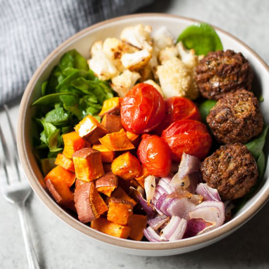 Roast Vegetable & Falafel Bowls