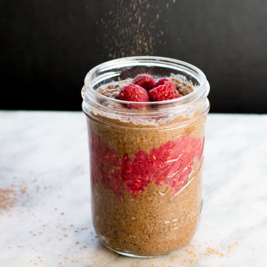 Chocolate & Raspberry Chia Pudding