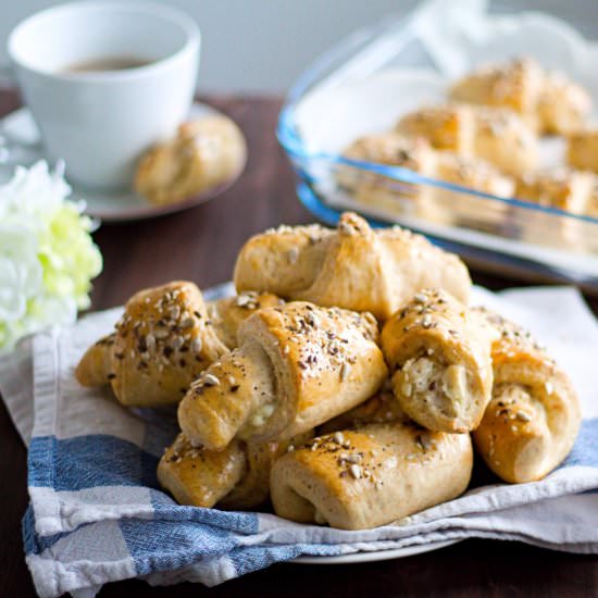 Feta and Parmesan Crescent Rolls