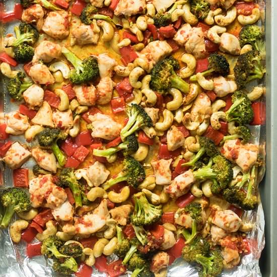 Sheet Pan Cashew Chicken
