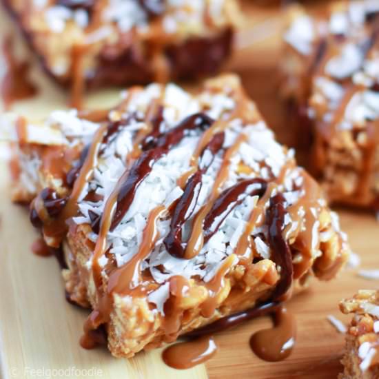 No Bake Samoa Cereal Bars