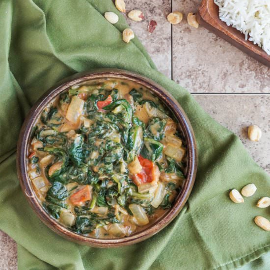 Gambian Spinach with Peanut Sauce