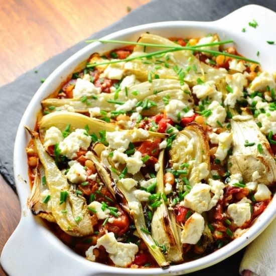 Roasted Fennel Vegetables and Feta