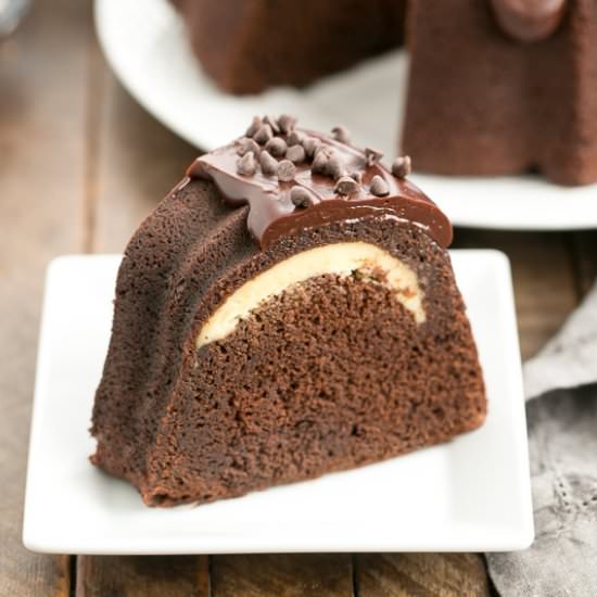 Cheesecake Stuffed Chocolate Cake