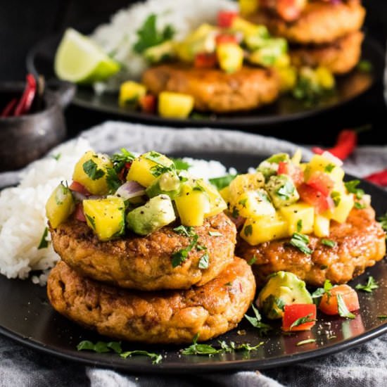 Thai Fish Cakes with Mango Avocado