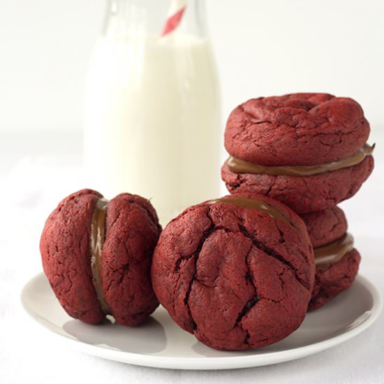 Nutella Filled Red Velvet Sandwich