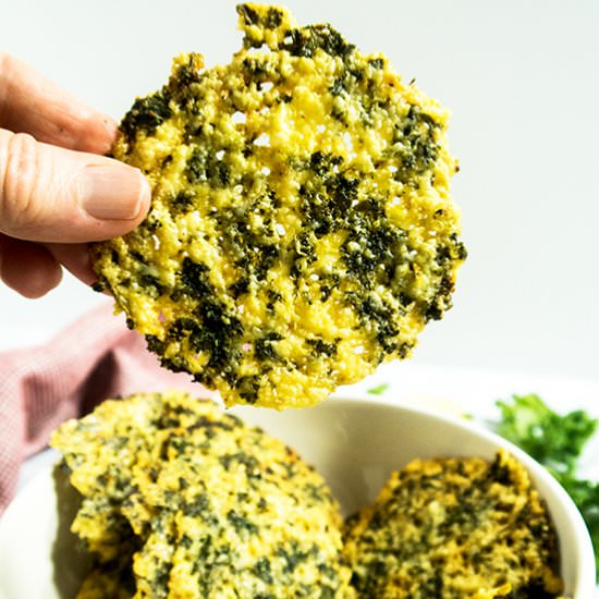 Four Ingredient Parmesan Kale Crisp