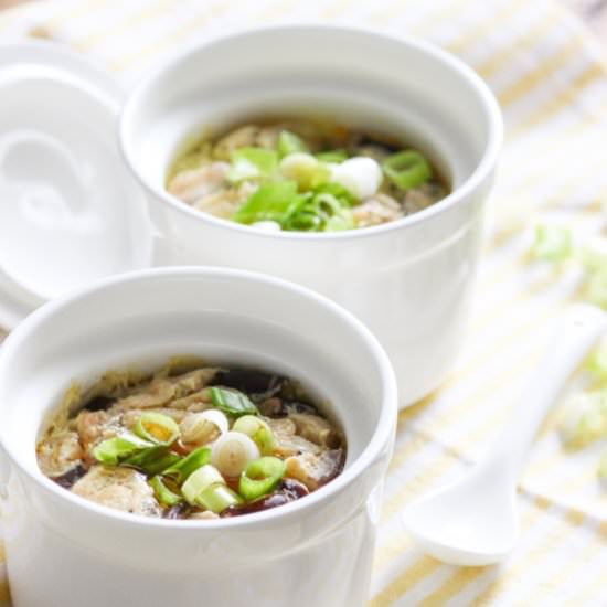 Steamed Egg with Shrimp & Mushroom