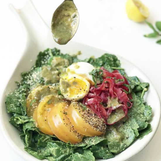 Snap Pea Green Goddess Dressing