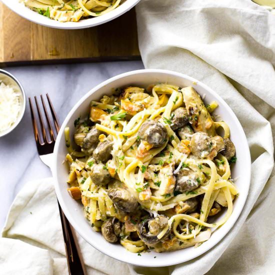 Linguine Chicken Tetrazzini