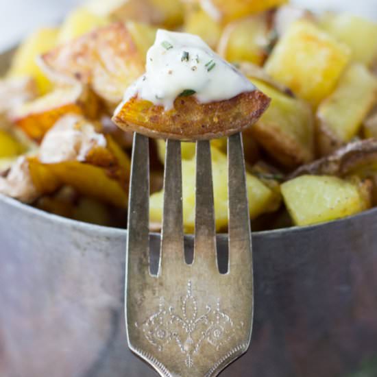 Crispy Potatoes w/ Roasted Garlic