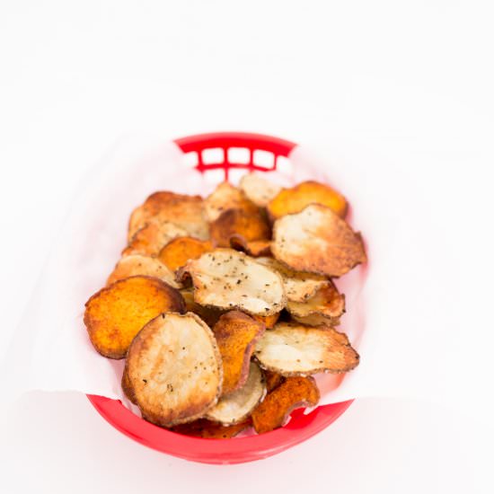 Baked Sweet and Salty Potato Chips