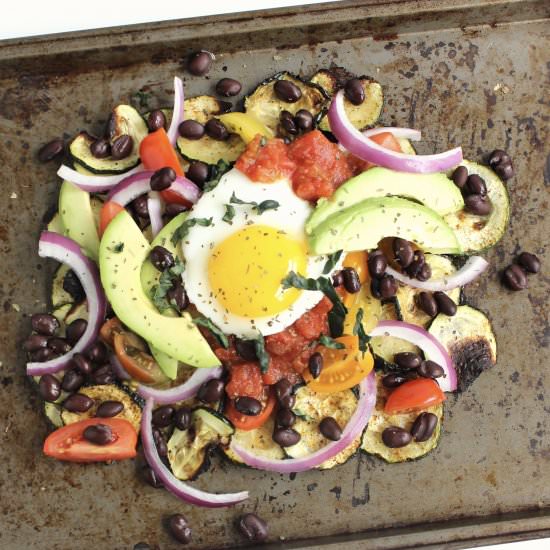 Zucchini Breakfast Nachos for One
