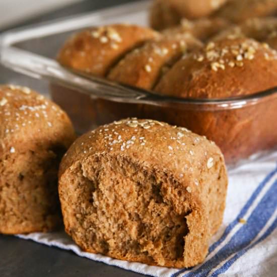 One Hour Brown Bread Dinner Rolls