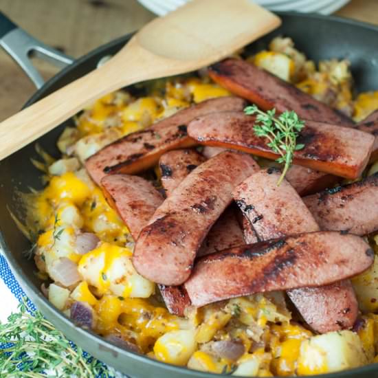 Sausage Cheddar Apple Potato Hash