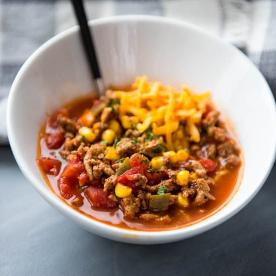 Slow Cooker Spicy Turkey Chili