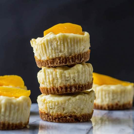 Mini Peach Cheesecakes