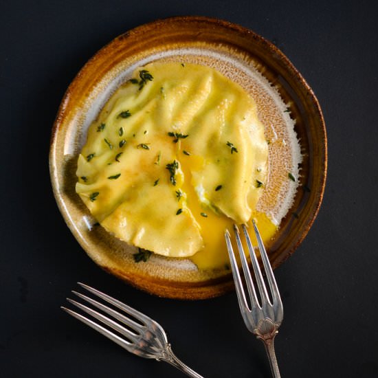 Handmade Spinach & Egg Yolk Ravioli