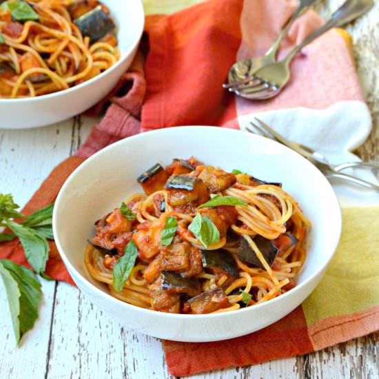 Eggplant Bolognese Pasta