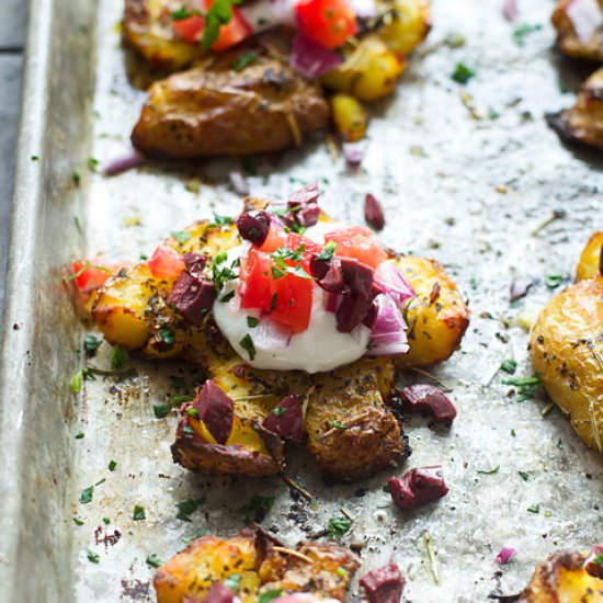 Greek Smashed Potatoes