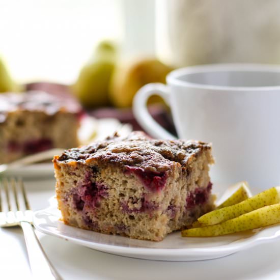 Raspberry Pear Coffee Cake