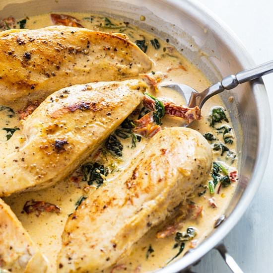 Chicken in a Sun Dried Tomato Cream Sauce