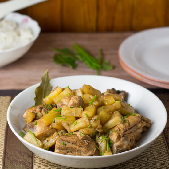 Filipino Pineapple Chicken Adobo