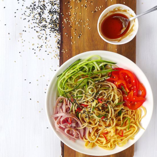 Chinese-style spaghetti salad