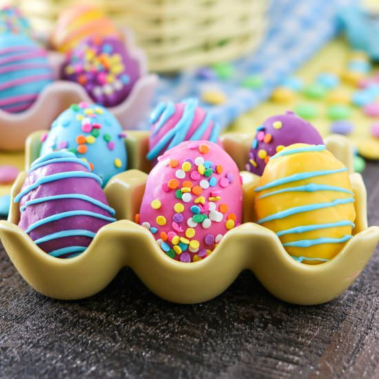 Cookie Dough Easter Eggs with M&Ms