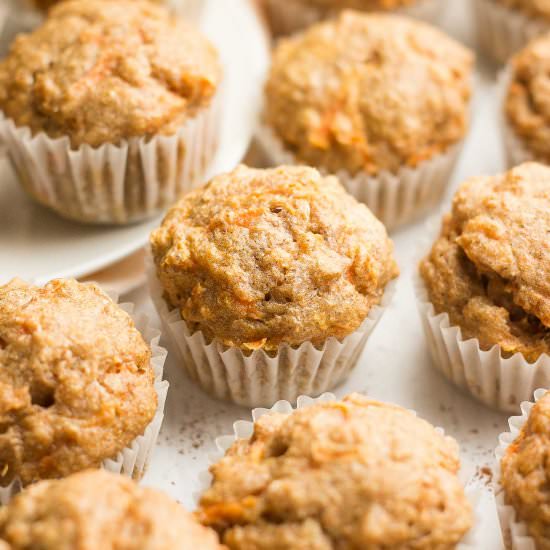 Healthy Carrot Cake Mini Muffins