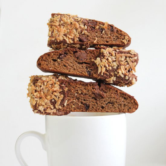Coconut Mocha Chip Biscotti