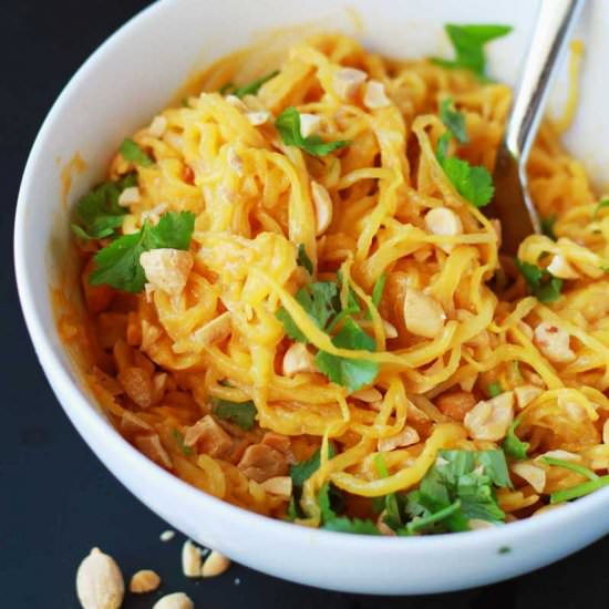 Spaghetti Squash Peanut Noodles
