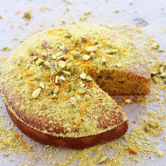 Orange, Pistachio & Polenta Cake