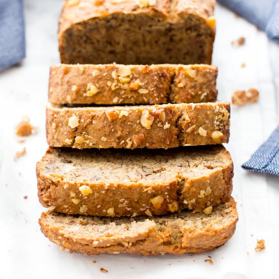 Vegan Gluten Free Banana Nut Bread