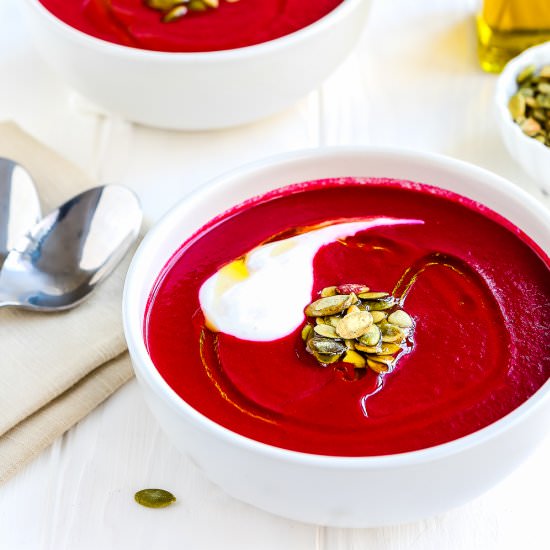 Easy Instant Pot Beet & Leek Soup