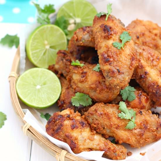 Baked Thai-peanut chicken wings