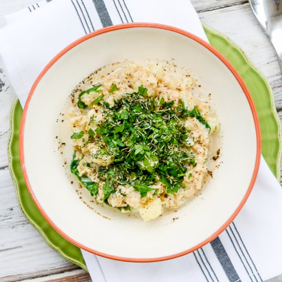 Savory Spinach Cauliflower Oatmeal