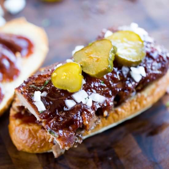 Slow Cooker McRib Sandwiches