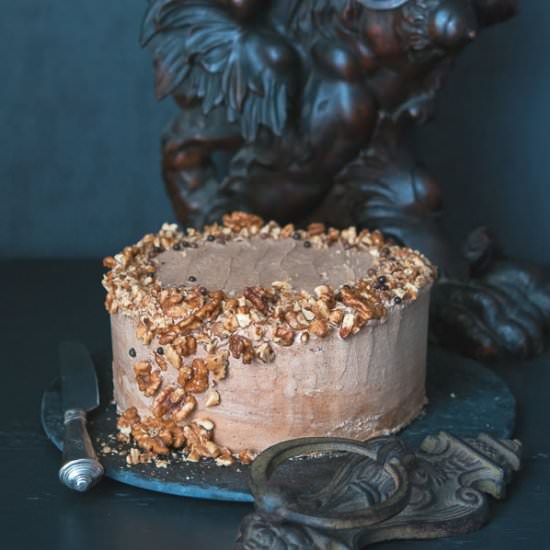 Walnut Chai Cake w Mocha Frosting