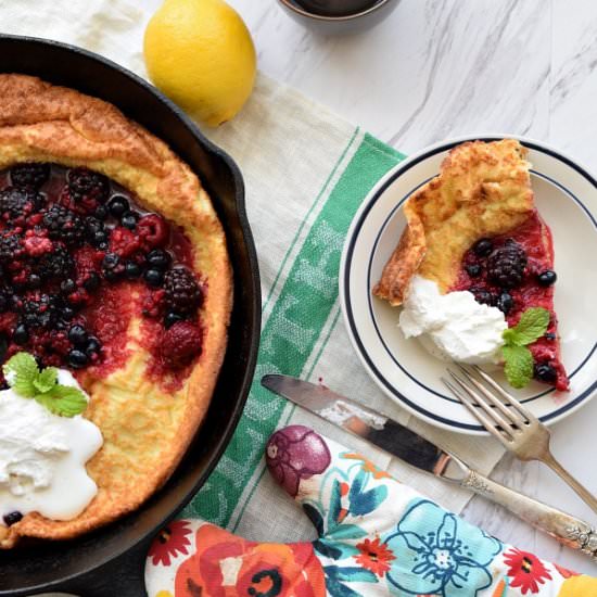 Lemon Dutch Baby with Berry Compote