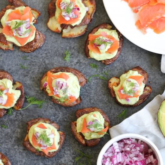 Smoked Salmon Crispy Potato Bites