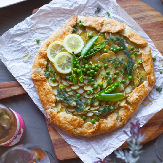 Ricotta, Potato, & Spring Pea Galette