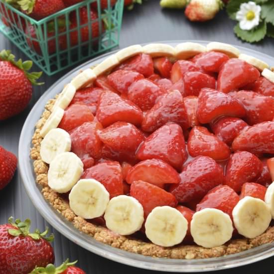 Strawberry Pie w/ Walnut Oat Crust