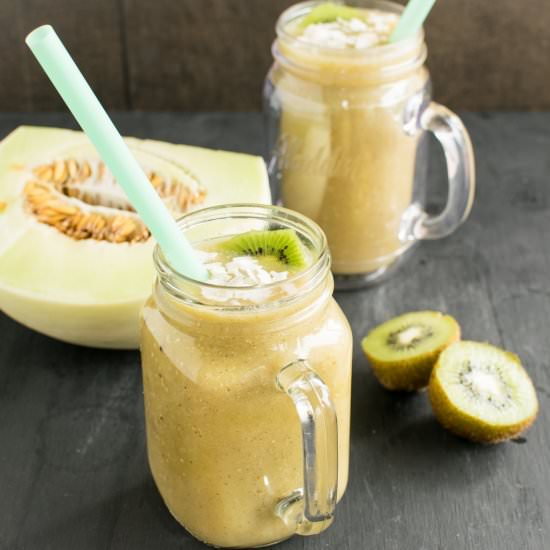 Kiwi Honeydew Coconut Smoothie