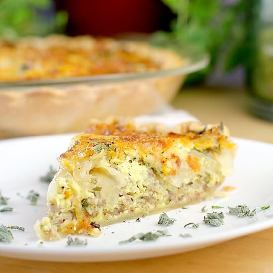 Sausage and Caramelized Onion Quiche