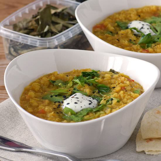Red Lentil Spinach Dhal